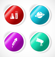 Set of stickers with icons
