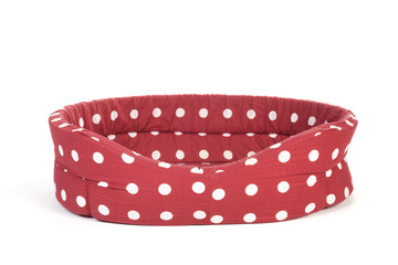 Red spotted pet bed
