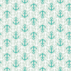 Seamless stylish summer pattern with anchors