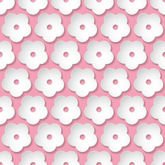 Cute pink pattern with flowers