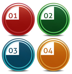 Vector progress icon for four steps
