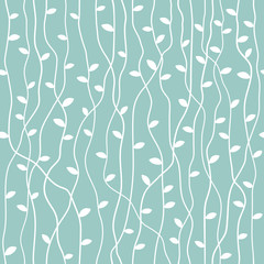 Panele Szklane  Bezszwowy stylowy wzór niebieskiego liścia