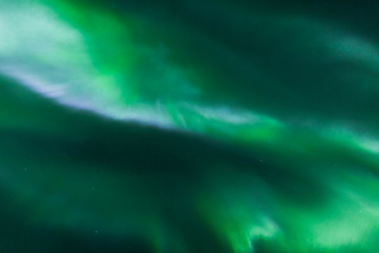 Northern lights from above in space