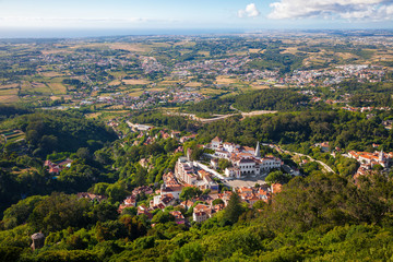 Fototapeta na wymiar Aerial view of the old village of Sintra, Portugal