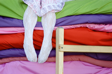 feet against a mattress. the fairy tale 