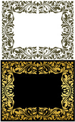 Golden frame with decorative floral elements
