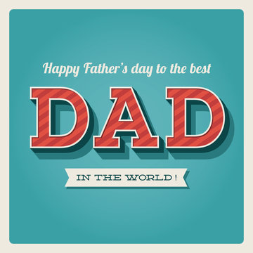Happy fathers day card vintage retro type font