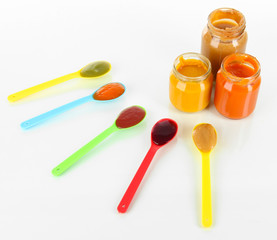 Baby puree isolated on white