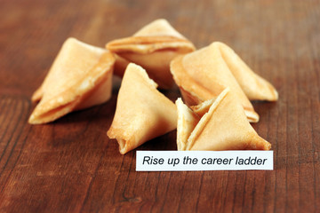 Fortune cookies on wooden table