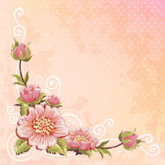 Beautiful spring floral postcard