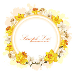 Elegant colorful flower invitation postcard © Yuzach