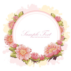 Naklejka premium Elegant colorful flower invitation postcard