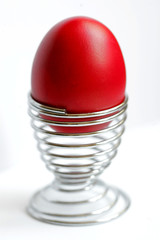 Easter Red Egg on Metal Spiral Tray