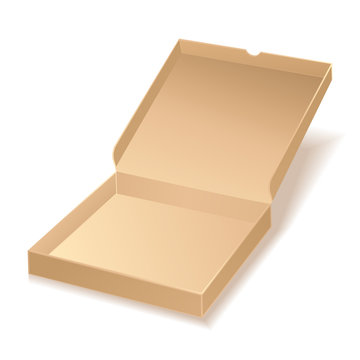 carton pizza box on white background