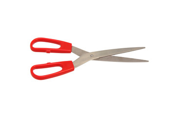 scissors with red handle