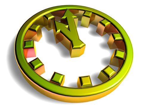 3D Goldzeichen - Uhr
