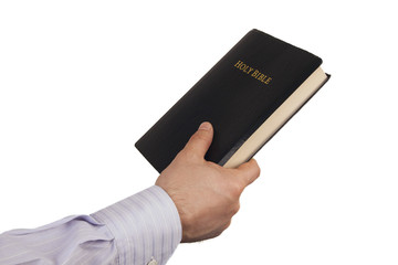 Man giving a Bible