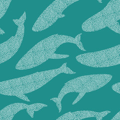 whales seamless pattern