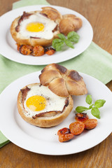 Baked eggs and bacon