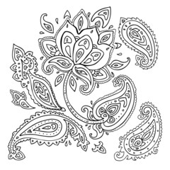 Hand Drawn Paisley ornament.