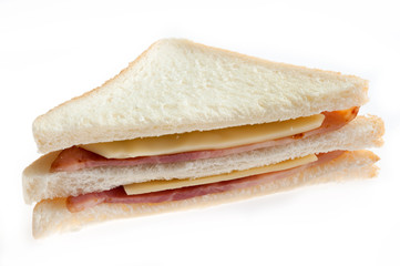 sandwich ham cheese on white background - 50521371