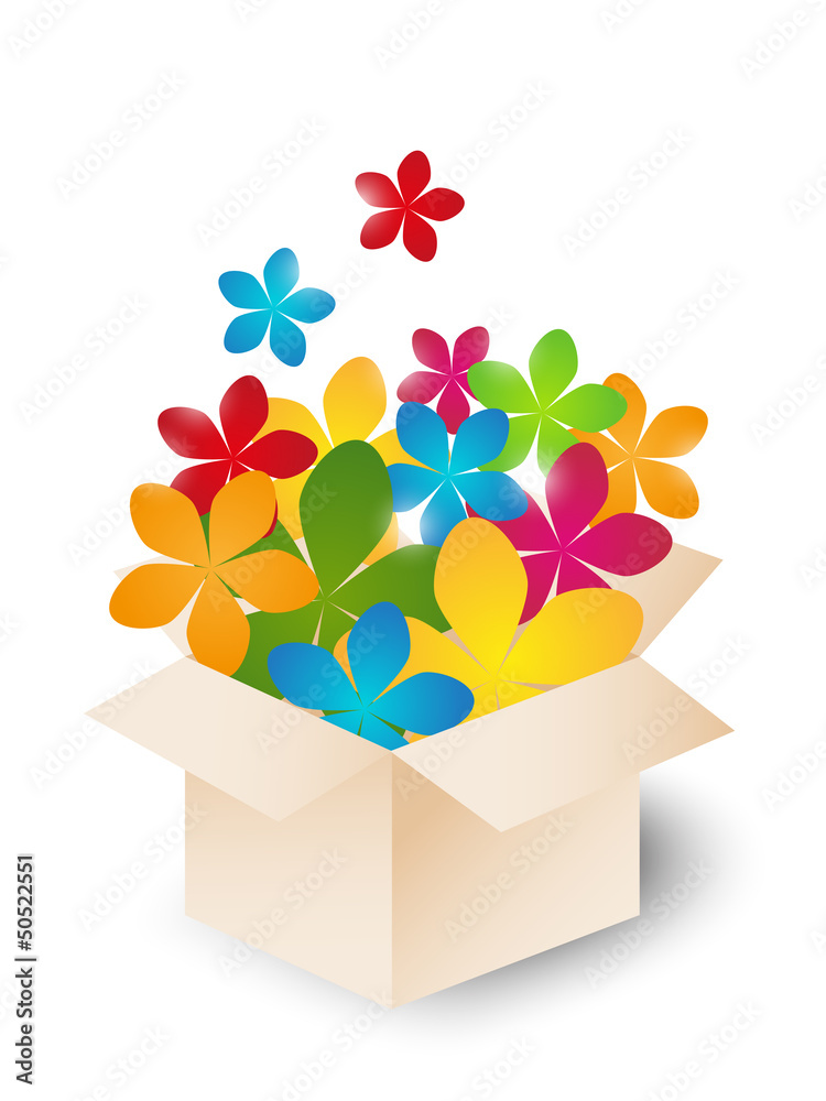 Wall mural flowers in the box