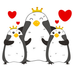 cute penguin family
