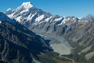 Foto op Plexiglas Aoraki/Mount Cook Mount Cook Massiv mit Gletscher