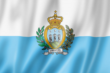 San Marino flag - obrazy, fototapety, plakaty