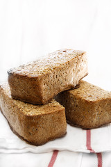 Home baked wholemeal bread with seed