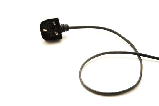Black UK Electrical wire and plug