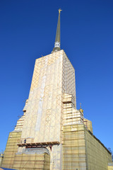 Obraz premium Peter and Paul Cathedral in scaffolding