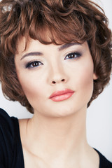 Fototapeta premium Young beauty model with short hair