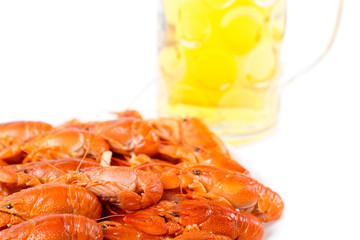 Gourmet seafood meal of prawns