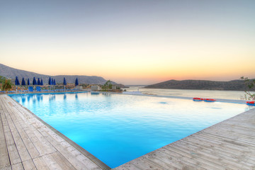 Obraz premium Sunrise over Mirabello Bay on Crete, Greece