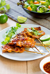 Grilled chicken with chili sauce