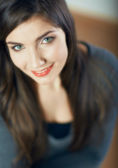 Close up young woman portrait.