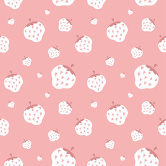 Seamless vector pattern with creamy strawberry