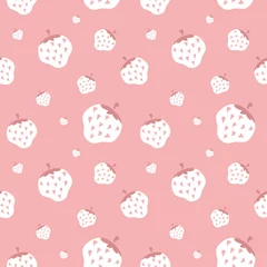 Foto op Aluminium Seamless vector pattern with creamy strawberry © elysart