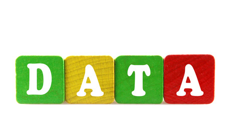 isolated text in wooden building blocks