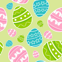 Green Easter seamless pattern