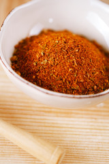 spices BBQ Rub mix of Herbs, shallow dof