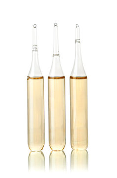 Three ampulas with glucose