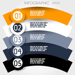 arc line infographic five options in big rings