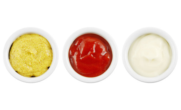 Senf Ketchup und Mayonnaise
