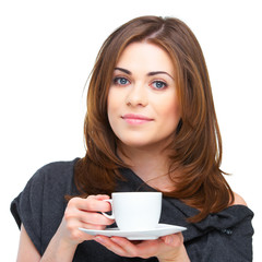 woman with coffee cup
