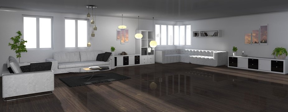 Modern eingerichtetes Wohnzimmer