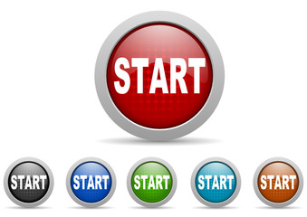 start vector icon set