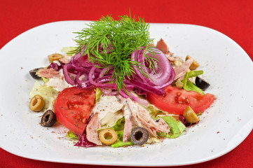 chicken meat filet salad