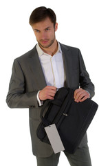 businessman with a bag in a hand